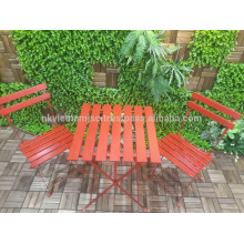 Outdoor Folding Table Chair Acacia Wood Metal Frame